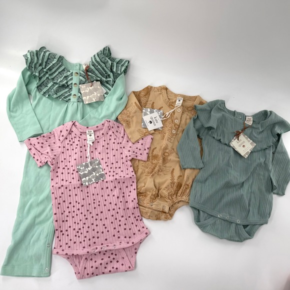 kate quinn Other - Kate Quinn Baby Bundle 12-18M Multi NWT Organic Cotton Romper Bodysuits 4pc
